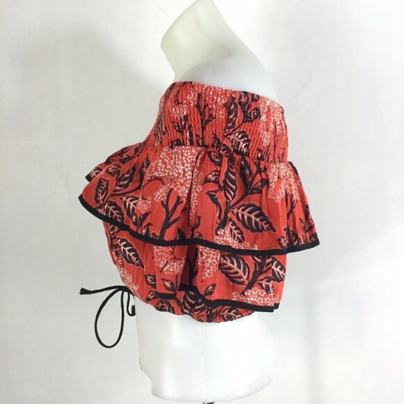 Kopal Printed Off the Shoulder Biji Ruffle Crop - Picture 3 of 8